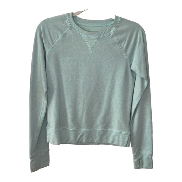 Lululemon Crew Neck Sweatshirt Long Sleeves Aqua / Teal Color Size 4 - Picture 1 of 9